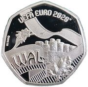 20 Pence - Elizabeth II UEFA Euro 2020 - Wales, United Kingdom, 2020 reverse image