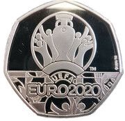 20 Pence - Elizabeth II UEFA Euro 2020 - Emblem, United Kingdom, 2020 reverse image