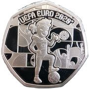 20 Pence - Elizabeth II UEFA Euro 2020 - Mascot, United Kingdom, 2020 reverse image
