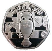 20 Pence - Elizabeth II UEFA Euro 2020 - Trophy, United Kingdom, 2020 reverse image