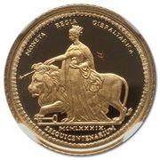 ¼ Sovereign - Elizabeth II Regal Coinage, United Kingdom, 1989 reverse image