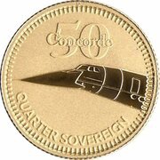 ¼ Sovereign - Elizabeth II Concorde 50th Anniversary, United Kingdom, 2019 reverse image