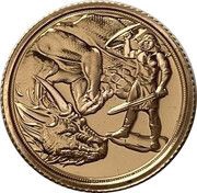 ¼ Sovereign - Elizabeth II The Dragon Conquered, United Kingdom, 2021 reverse image