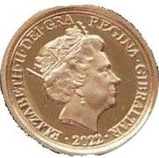 ¼ Sovereign - Elizabeth II Platinum Jubilee obverse image