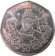 50 Pence - Elizabeth II Christmas, United Kingdom, 1988 reverse image