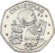 50 Pence - Elizabeth II Christmas, United Kingdom, 1989 reverse image