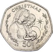50 Pence - Elizabeth II Christmas, United Kingdom, 1990 reverse image