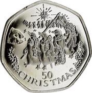 50 Pence - Elizabeth II Christmas, United Kingdom, 1995 reverse image