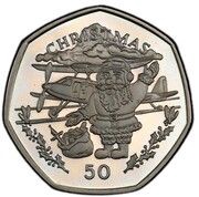 50 Pence - Elizabeth II Christmas; Silver Proof, United Kingdom, 1996 reverse image