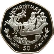 50 Pence - Elizabeth II Christmas; Silver Proof, United Kingdom, 1997 reverse image