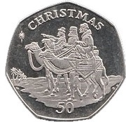50 Pence - Elizabeth II Christmas, United Kingdom, 2001 reverse image