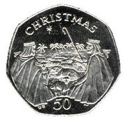 50 Pence - Elizabeth II Christmas, United Kingdom, 2002 reverse image