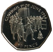 50 Pence - Elizabeth II Royal Marines - 1st June 1794, United Kingdom, 2004 reverse image