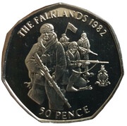 50 Pence - Elizabeth II Royal Marines - Falklands, United Kingdom, 2004 reverse image