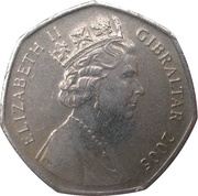 50 Pence - Elizabeth II Capture of Gibraltar obverse image