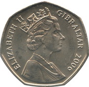 50 Pence - Elizabeth II Capture of Gibraltar obverse image