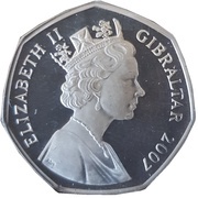 50 Pence - Elizabeth II 25 Year Anniversary of Falklands obverse image