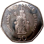 50 Pence - Elizabeth II Our Lady of Europe, United Kingdom, 2008 reverse image