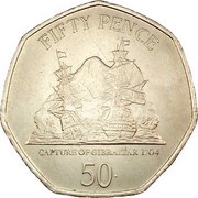 50 Pence - Elizabeth II 3rd portrait, United Kingdom, 2012-2013 reverse image