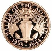 ½ Sovereign - Elizabeth II Battle of the Atlantic, United Kingdom, 2016 reverse image