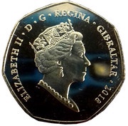 50 Pence - Elizabeth II 2018 Barbary Ape - Coloured obverse image