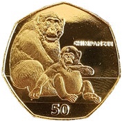 50 Pence - Elizabeth II Chimpanzee, United Kingdom, 2018 reverse image