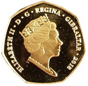 50 Pence - Elizabeth II Red Colobus Monkey obverse image