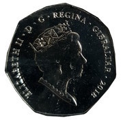 50 Pence - Elizabeth II Red Colobus Monkey - Coloured obverse image