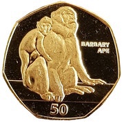 50 Pence - Elizabeth II Barbary Ape, United Kingdom, 2018 reverse image