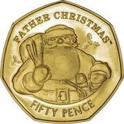 50 Pence - Elizabeth II 2018 Christmas; Gold Proof, United Kingdom, 2018 reverse image