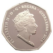 50 Pence - Elizabeth II D-Day Anniversary; Silver Piedfort obverse image