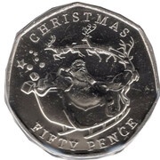 50 Pence - Elizabeth II Christmas, United Kingdom, 2020 reverse image