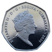 50 Pence - Elizabeth II VE-Day obverse image