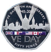 50 Pence - Elizabeth II VE-Day, United Kingdom, 2020 reverse image