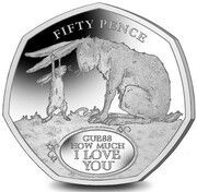 50 Pence - Elizabeth II Guess how much I love you; Silver Proof, United Kingdom, 2020 reverse image
