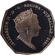 50 Pence - Elizabeth II Guess How Much I Love You; Coloured obverse image