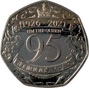 50 Pence - Elizabeth II Queen's 95th Birthday, United Kingdom, 2021 reverse image