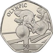 50 Pence - Elizabeth II Summer Olympic Games - Cycling, United Kingdom, 2021 reverse image