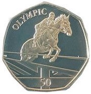 50 Pence - Elizabeth II Summer Olympic Games - Equestrian, United Kingdom, 2021 reverse image
