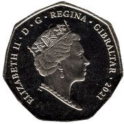 50 Pence - Elizabeth II Summer Olympic Games - Rowing; colourised version obverse image