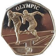 50 Pence - Elizabeth II Summer Olympic Games - Sprinting, United Kingdom, 2021 reverse image