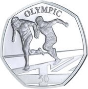 50 Pence - Elizabeth II Summer Olympic Games - Sprinting, United Kingdom, 2021 reverse image