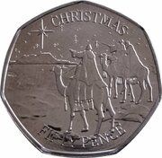 50 Pence - Elizabeth II Posthumous; Christmas 2022, United Kingdom, 2022 reverse image
