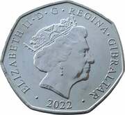 50 Pence - Elizabeth II Posthumous; Christmas Colorized obverse image