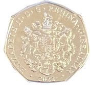 50 Pence - Elizabeth II Dracula; Colourised obverse image