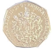 50 Pence - Elizabeth II The Castle; Colourised obverse image