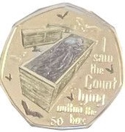 50 Pence - Elizabeth II The Coffin; Colourised, United Kingdom, 2022 reverse image