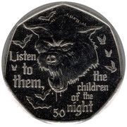 50 Pence - Elizabeth II Werewolf, United Kingdom, 2022 reverse image