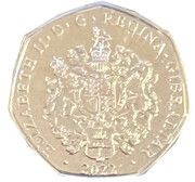 50 Pence - Elizabeth II Werewolf; Colourised obverse image