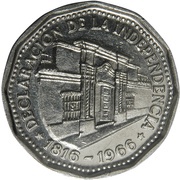 10 Pesos Declaration of Independence, Argentina, 1966 reverse image